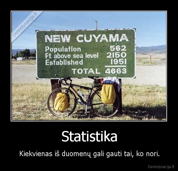 Statistika - Kiekvienas iš duomenų gali gauti tai, ko nori.