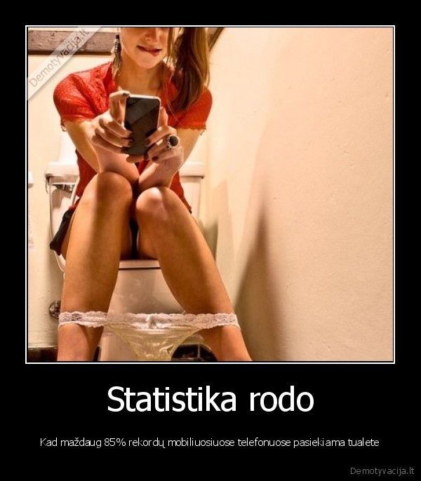 Statistika rodo - Kad maždaug 85% rekordų mobiliuosiuose telefonuose pasiekiama tualete