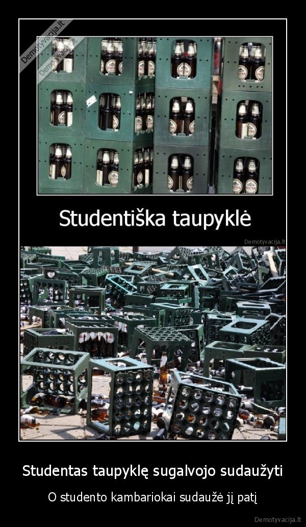 Studentas taupyklę sugalvojo sudaužyti - O studento kambariokai sudaužė jį patį