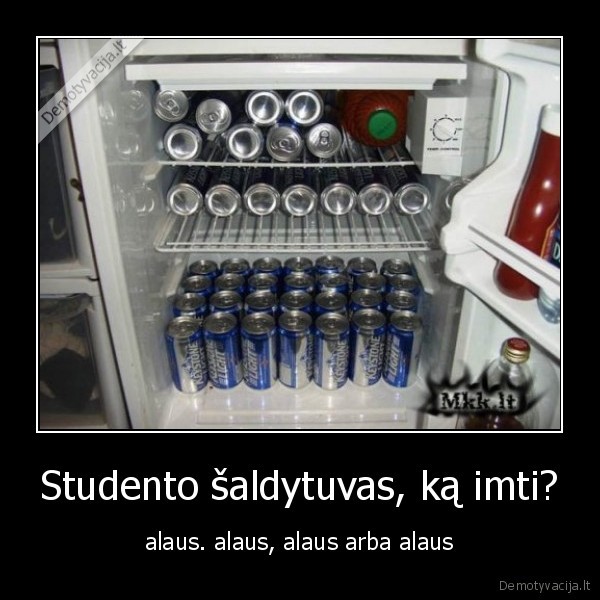 Studento šaldytuvas, ką imti? - alaus. alaus, alaus arba alaus