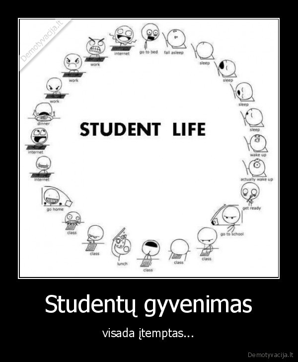 Studentų gyvenimas - visada įtemptas...