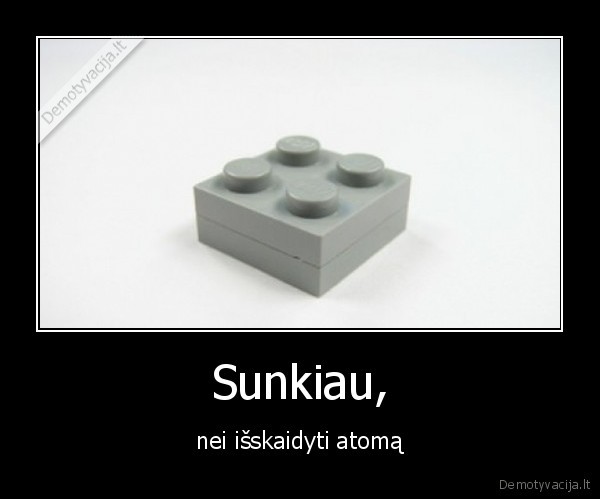 Sunkiau, - nei išskaidyti atomą