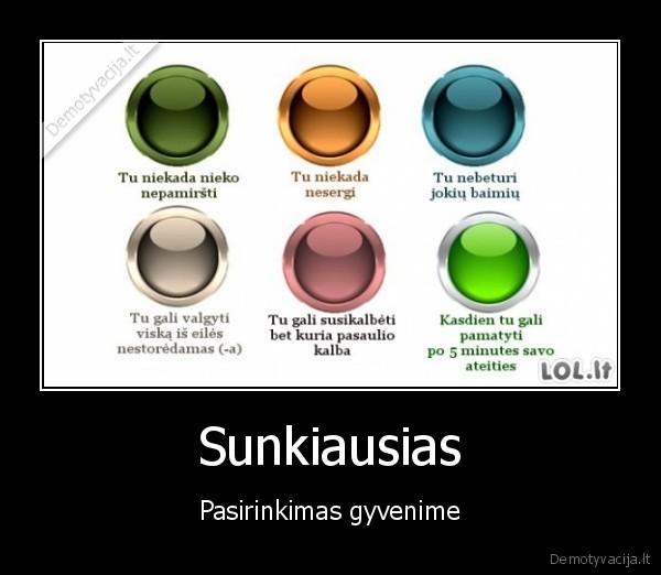 Sunkiausias - Pasirinkimas gyvenime