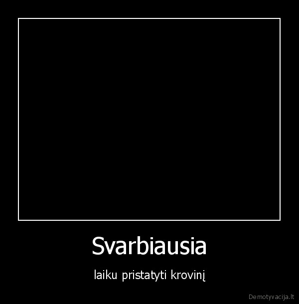 Svarbiausia - laiku pristatyti krovinį