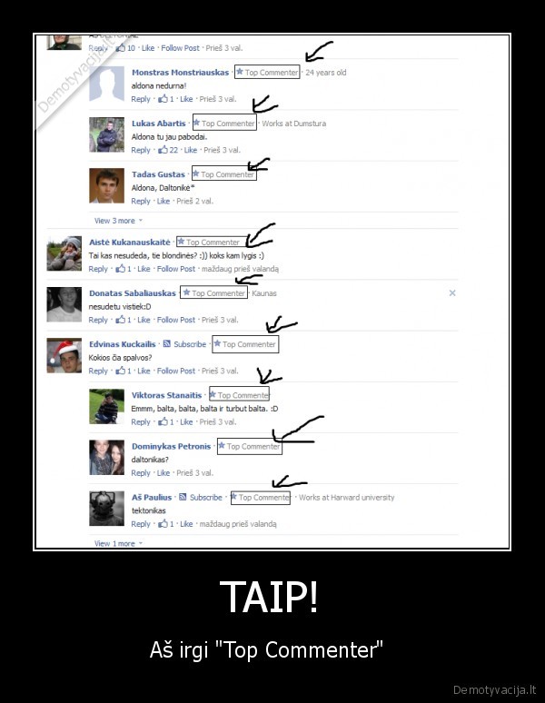 TAIP! - Aš irgi "Top Commenter" 