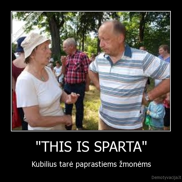 "THIS IS SPARTA" - Kubilius tarė paprastiems žmonėms