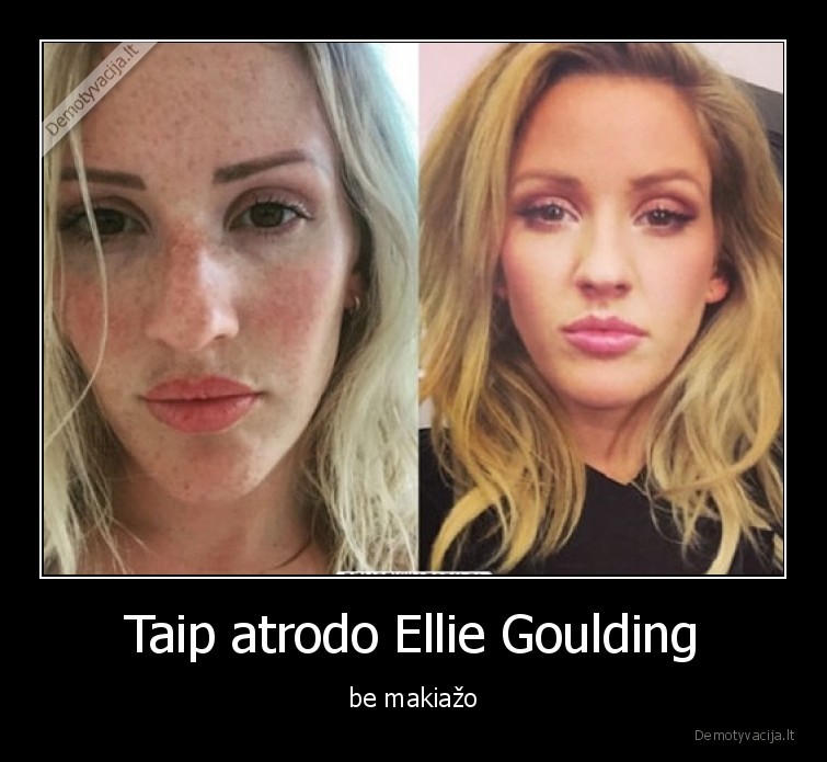 Taip atrodo Ellie Goulding - be makiažo