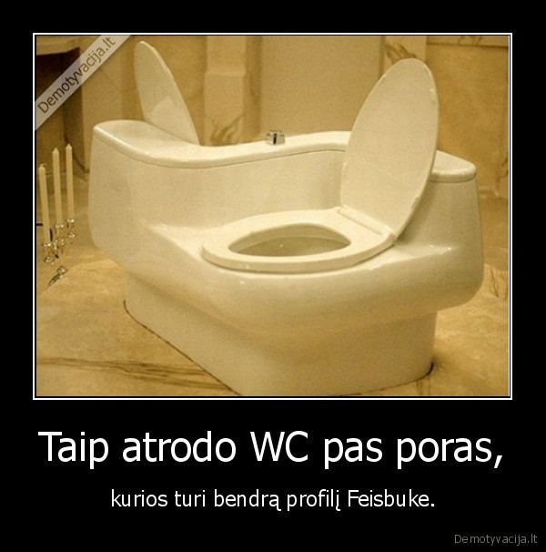 Taip atrodo WC pas poras, - kurios turi bendrą profilį Feisbuke.