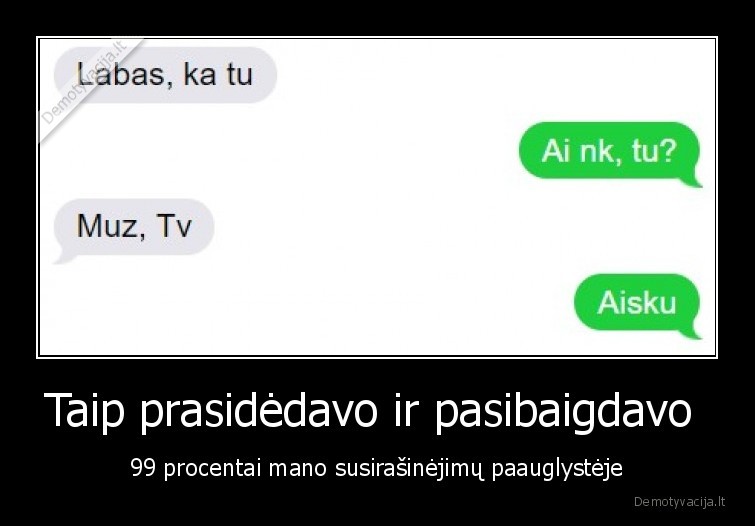 Taip prasidėdavo ir pasibaigdavo  - 99 procentai mano susirašinėjimų paauglystėje