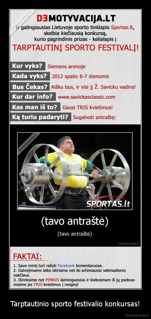 Tarptautinio sporto festivalio konkursas! - 