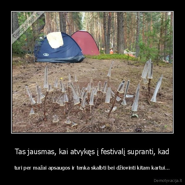 Tas jausmas, kai atvykęs į festivalį supranti, kad - turi per mažai apsaugos ir tenka skalbti bei džiovinti kitam kartui...