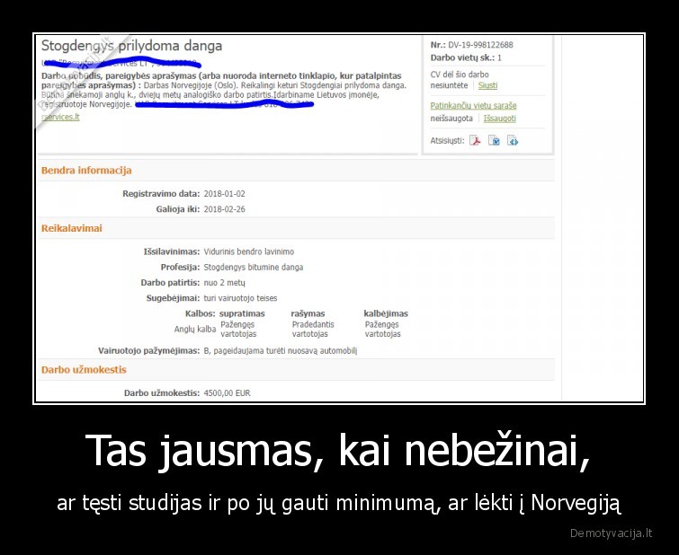Tas jausmas, kai nebežinai, - ar tęsti studijas ir po jų gauti minimumą, ar lėkti į Norvegiją