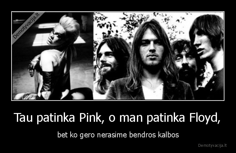 Tau patinka Pink, o man patinka Floyd, - bet ko gero nerasime bendros kalbos