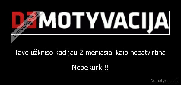 Tave užkniso kad jau 2 mėniasiai kaip nepatvirtina - Nebekurk!!!