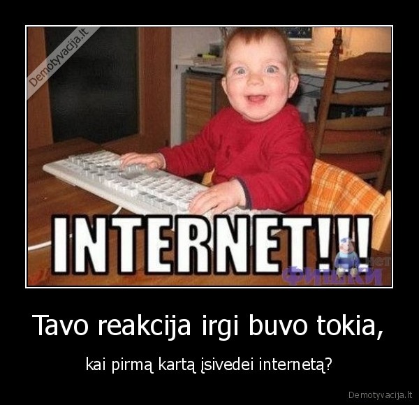 Tavo reakcija irgi buvo tokia, - kai pirmą kartą įsivedei internetą?