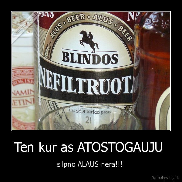Ten kur as ATOSTOGAUJU  - silpno ALAUS nera!!! 