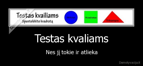 Testas kvaliams - Nes jį tokie ir atlieka