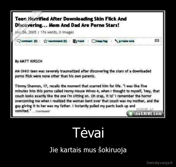 Tėvai - Jie kartais mus šokiruoja