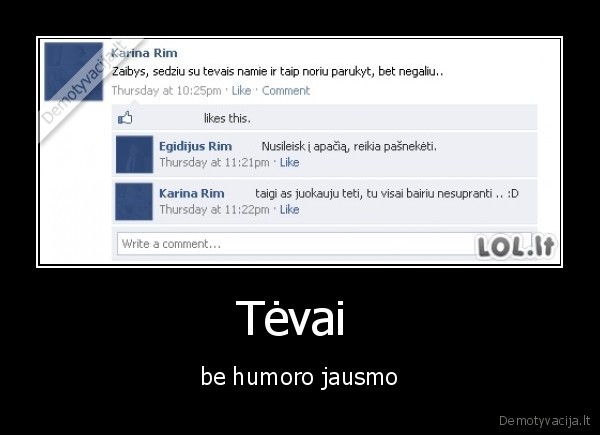 Tėvai  - be humoro jausmo