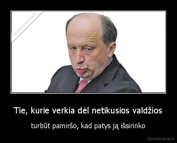 Tie, kurie verkia dėl netikusios valdžios - turbūt pamiršo, kad patys ją išsirinko