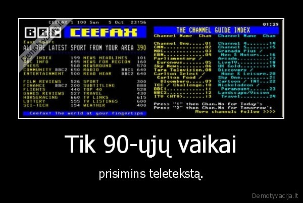 Tik 90-ųjų vaikai - prisimins teletekstą.