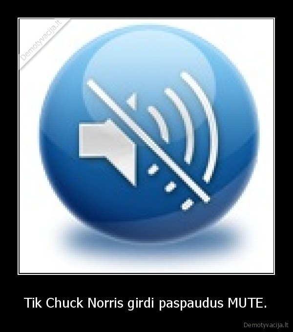Tik Chuck Norris girdi paspaudus MUTE. - 