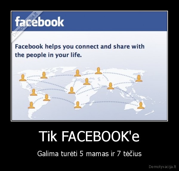 Tik FACEBOOK'e - Galima turėti 5 mamas ir 7 tėčius