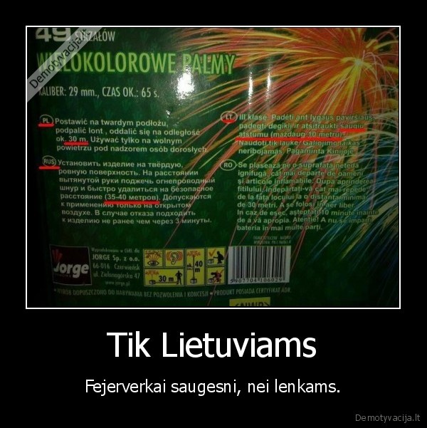 Tik Lietuviams - Fejerverkai saugesni, nei lenkams.