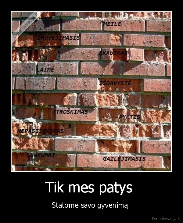 Tik mes patys  - Statome savo gyvenimą 