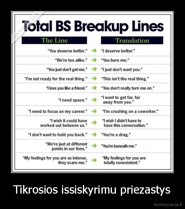 Tikrosios issiskyrimu priezastys - 