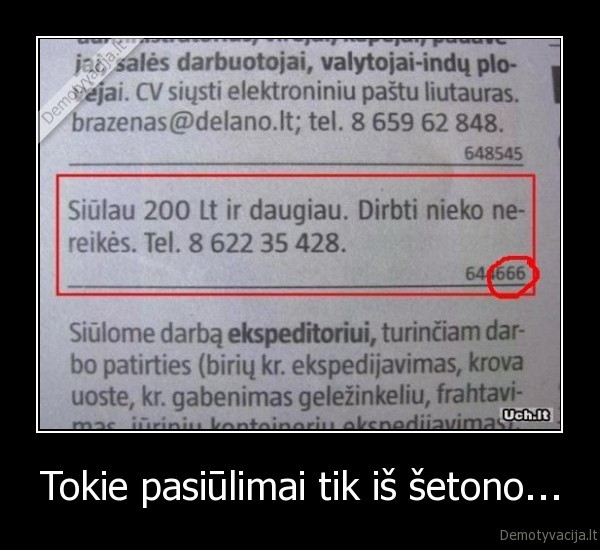 Tokie pasiūlimai tik iš šetono... - 