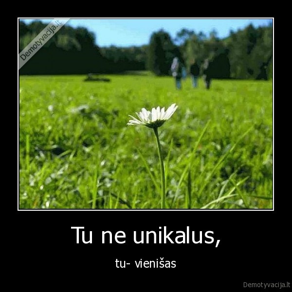 Tu ne unikalus, - tu- vienišas