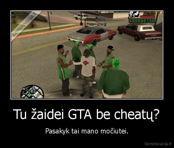 Tu žaidei GTA be cheatų? - Pasakyk tai mano močiutei.