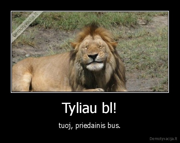 Tyliau bl! - tuoj, priedainis bus.