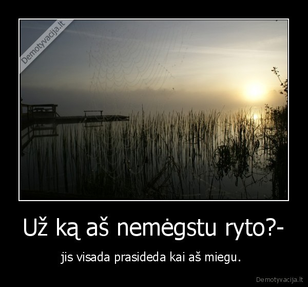 Už ką aš nemėgstu ryto?- - jis visada prasideda kai aš miegu. 