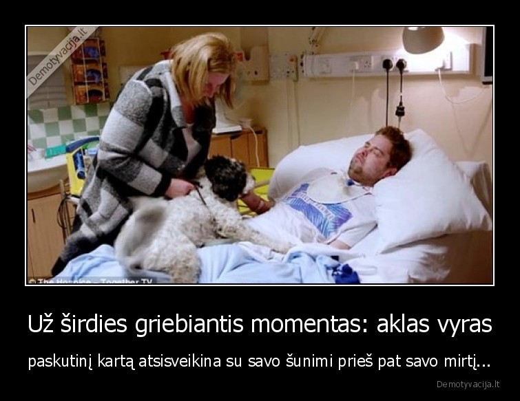 Už širdies griebiantis momentas: aklas vyras - paskutinį kartą atsisveikina su savo šunimi prieš pat savo mirtį...