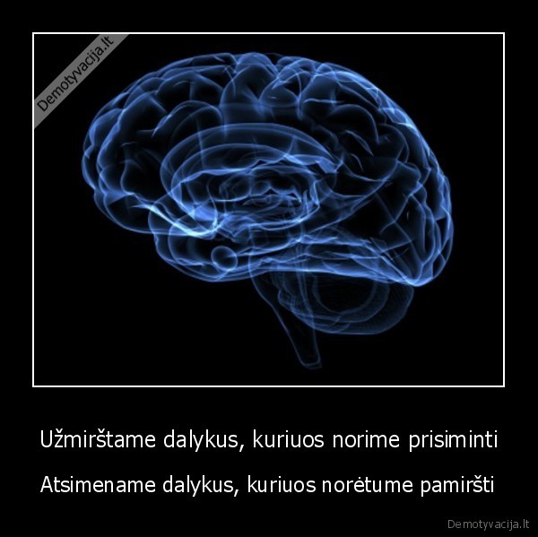 Užmirštame dalykus, kuriuos norime prisiminti - Atsimename dalykus, kuriuos norėtume pamiršti