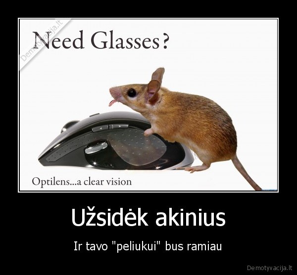 Užsidėk akinius - Ir tavo "peliukui" bus ramiau