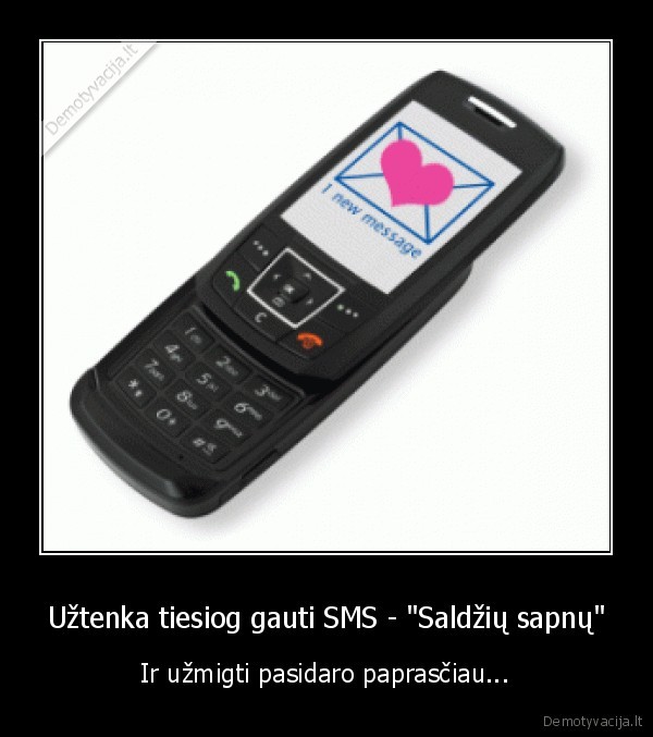 Užtenka tiesiog gauti SMS - "Saldžių sapnų" - Ir užmigti pasidaro paprasčiau...