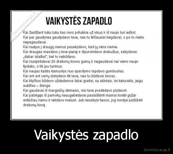 Vaikystės zapadlo - 