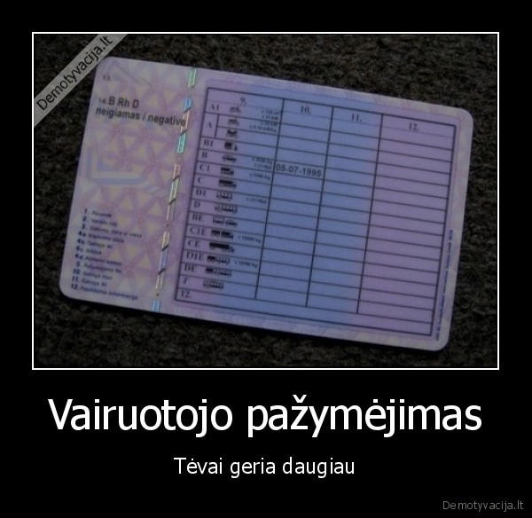Vairuotojo pažymėjimas - Tėvai geria daugiau