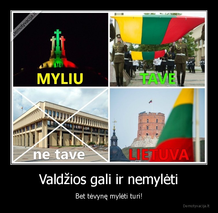 Valdžios gali ir nemylėti - Bet tėvynę mylėti turi!