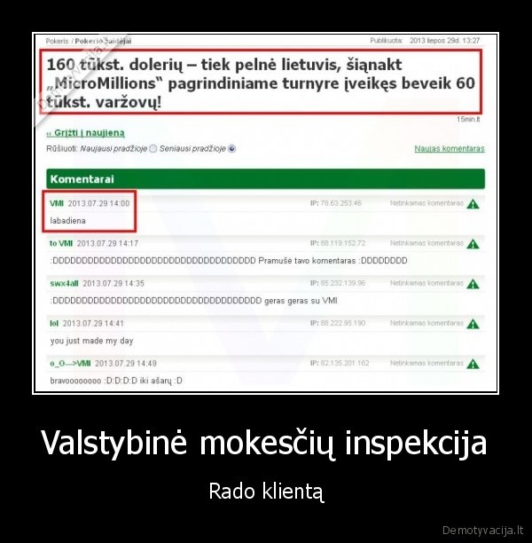 Valstybinė mokesčių inspekcija - Rado klientą