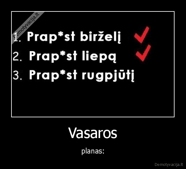 Vasaros - planas: