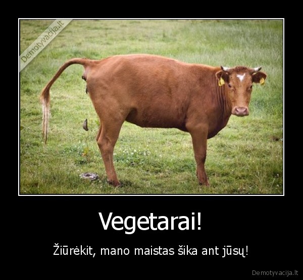 Vegetarai! - Žiūrėkit, mano maistas šika ant jūsų!