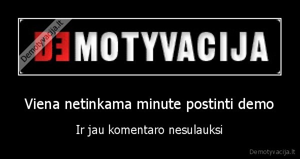 Viena netinkama minute postinti demo - Ir jau komentaro nesulauksi