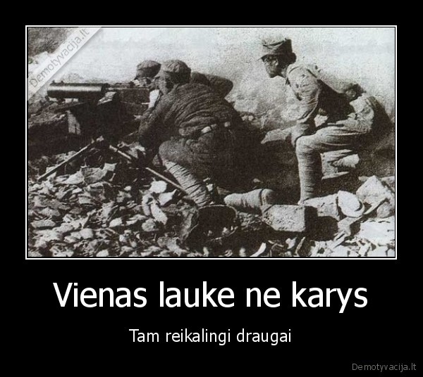 Vienas lauke ne karys - Tam reikalingi draugai