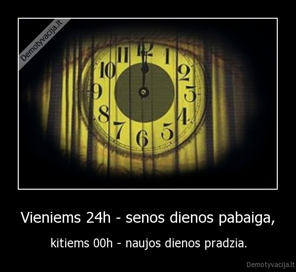 Vieniems 24h - senos dienos pabaiga, - kitiems 00h - naujos dienos pradzia.