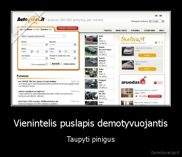 Vienintelis puslapis demotyvuojantis - Taupyti pinigus