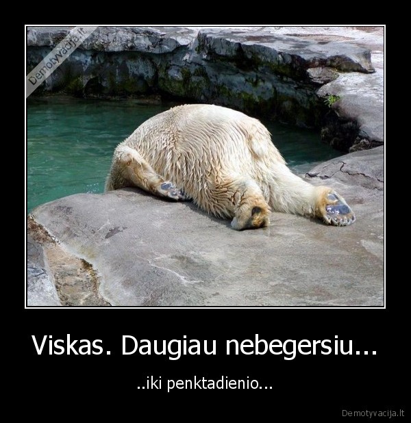 Viskas. Daugiau nebegersiu... - ..iki penktadienio...